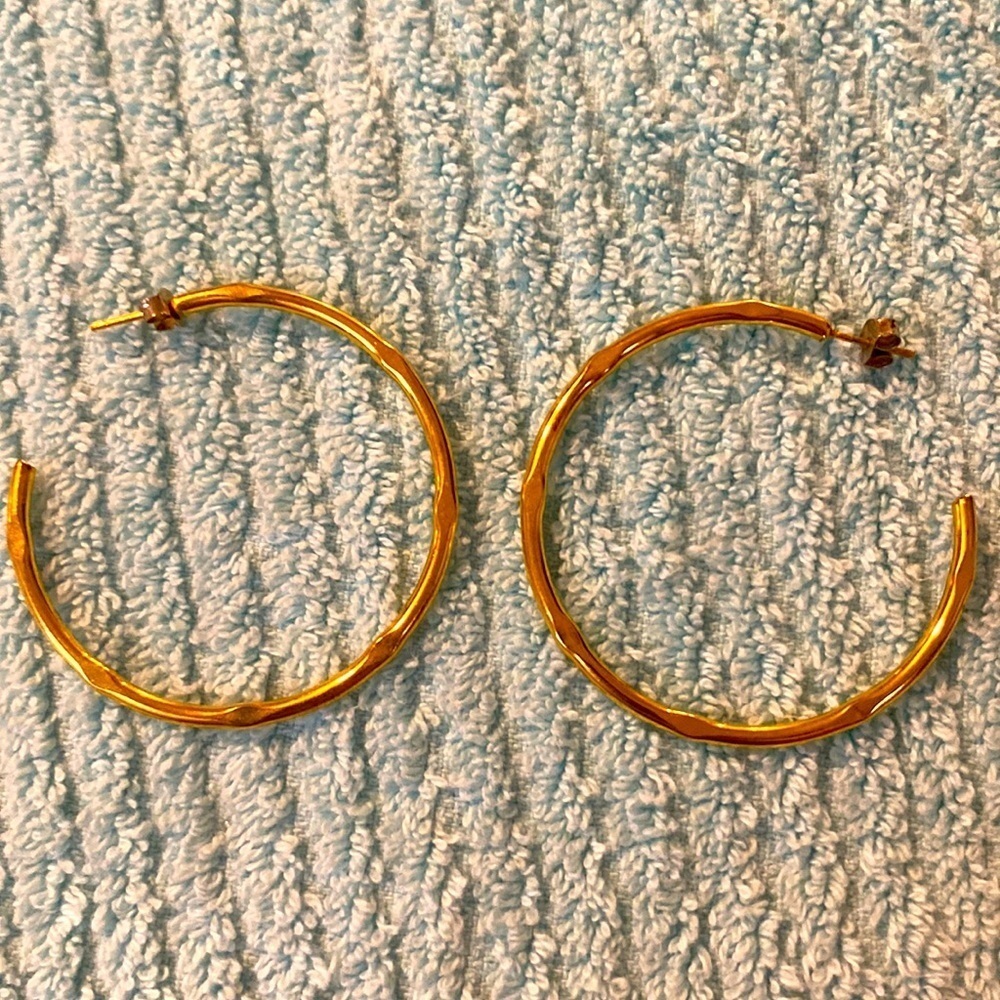 Costume Gold Hoop Post Earrings (FE)
